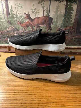 Skechers Black Slip-On Mesh Sneakers